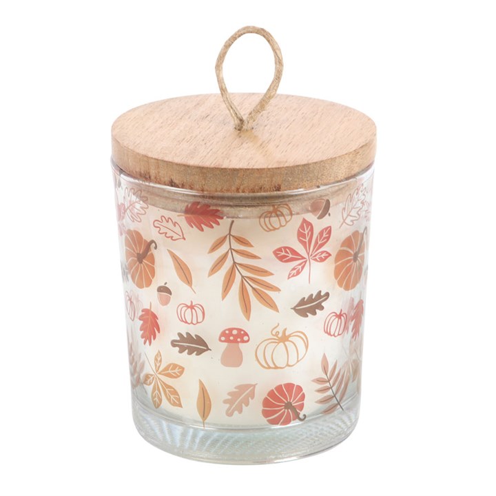 Bougie chaude à la vanille et aux feuilles d'automne