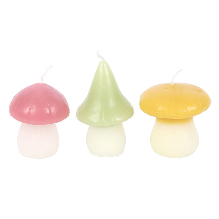 Lot de 3 champignons pastel