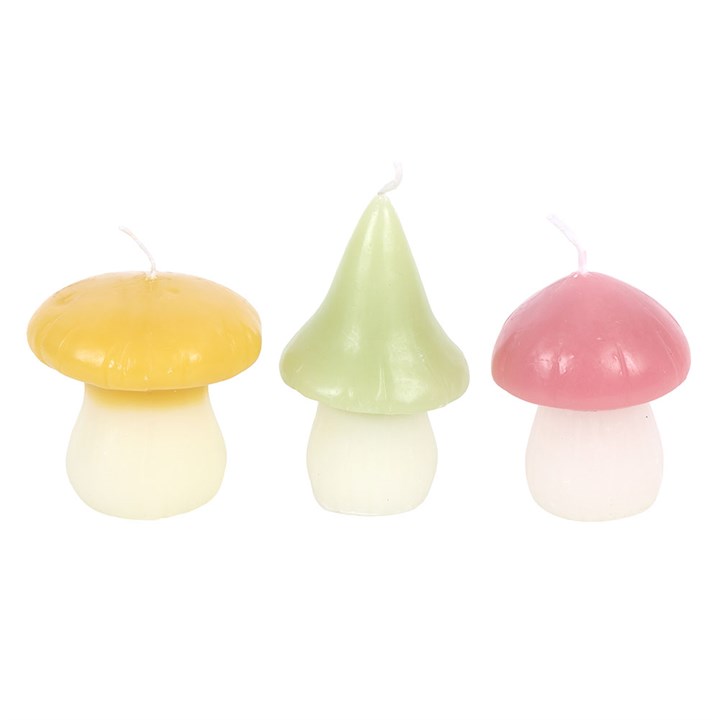 Lot de 3 champignons pastel