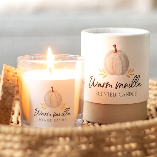 Bougie d'automne à la vanille chaude