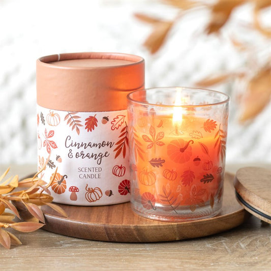 Bougie Feuilles d'automne Cannelle et Orange