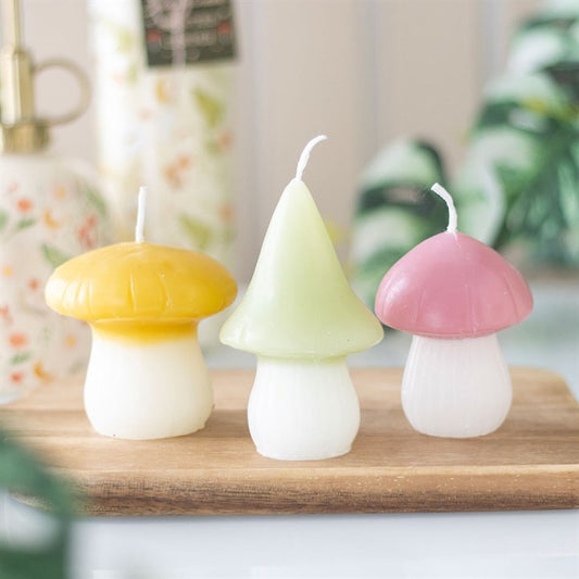 Lot de 3 champignons pastel