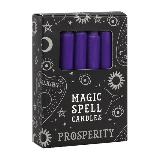 Lot de 12 bougies magiques violette "Prospérité"