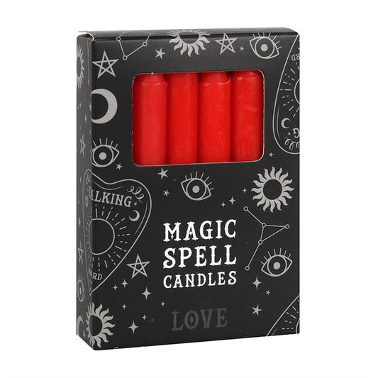 Lot de 12 bougies magiques rouge "Amour"