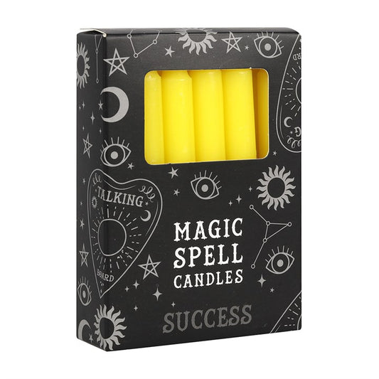 Lot de 12 bougies magiques Jaune "Succès"