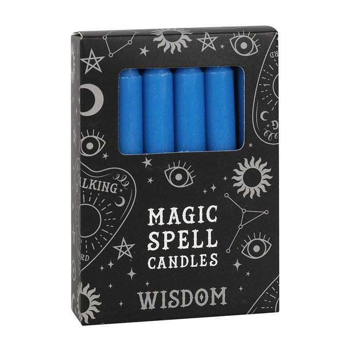 Lot de 12 bougies magiques Bleu foncé "Sagesse"